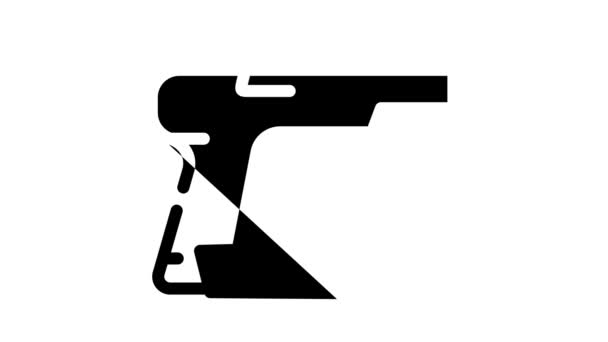 Traumático arma protesta reunión línea icono animación — Vídeo de stock