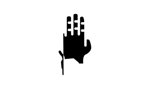 Glove protest meeting line icon animation — Stock Video