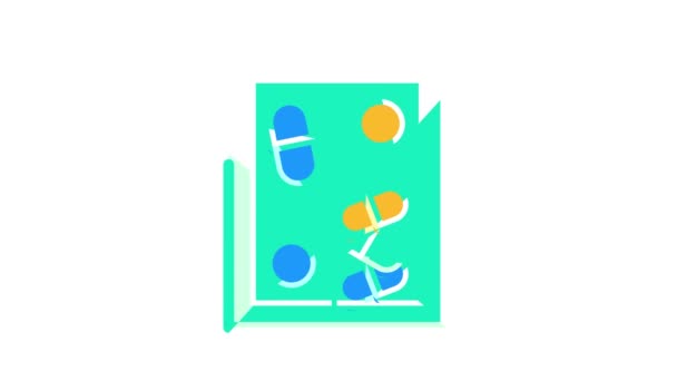 Pillbox container color icon animation — 图库视频影像