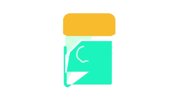Paquete de veneno color icono de animación — Vídeo de stock