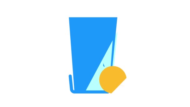 Glas aus Wasser mit Tablet-Farb-Icon Animation — Stockvideo