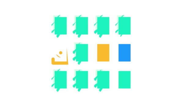 Entrenamiento de memoria animación icono de color — Vídeos de Stock