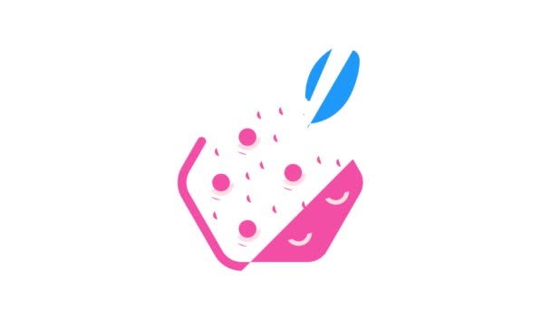 Gąbka zmywacz kallus kolor ikona animacja — Wideo stockowe