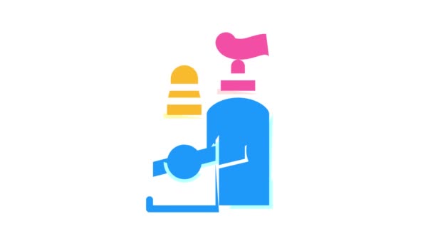 Kosmetyki zmywacz callus kolor ikona animacja — Wideo stockowe