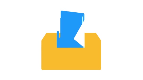 Envoi de livret dans l'enveloppe par mail couleur icône animation — Video