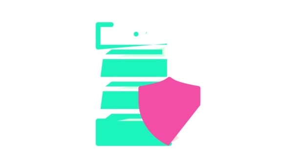 Animación icono de color de protección del servidor — Vídeo de stock