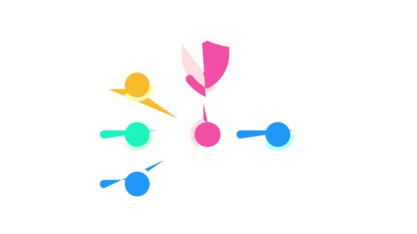 Proteksi node animasi ikon warna — Stok Video