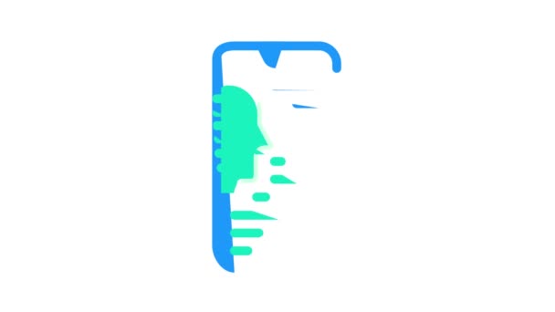 Mobile Bot Farb-Icon-Animation — Stockvideo
