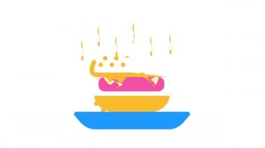 fast food kokusu renk ikonu animasyonu