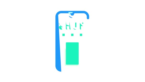 Pago por animación icono de color del teléfono — Vídeo de stock