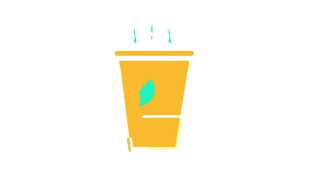 お茶の香りカラーアイコンアニメーション — ストック動画