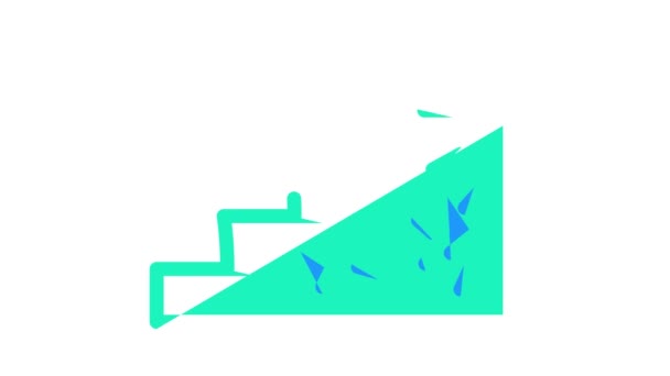 Beschädigte Treppe farbiges Symbol Animation — Stockvideo