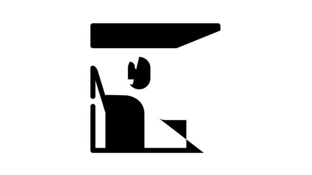 Fauteuil avec table en animation icône de ligne d'avion — Video