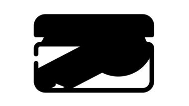 reçel veya püre mango kabı çizgi simgesi canlandırması