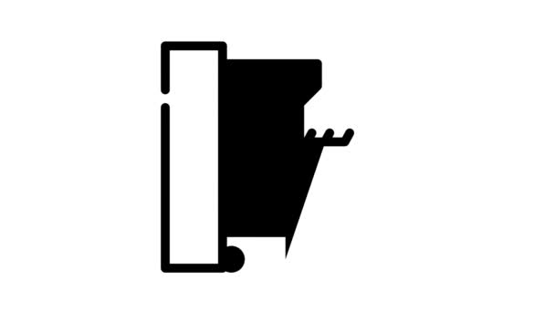 Installation of household appliance dishwasher line icon animation — Vídeo de Stock