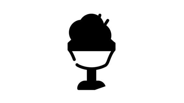 Ice cream mango line icon animation — Stock Video