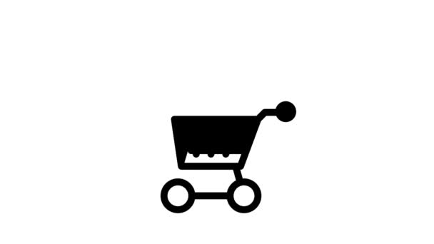 Control of movement of carts line icon animation — Stock Video