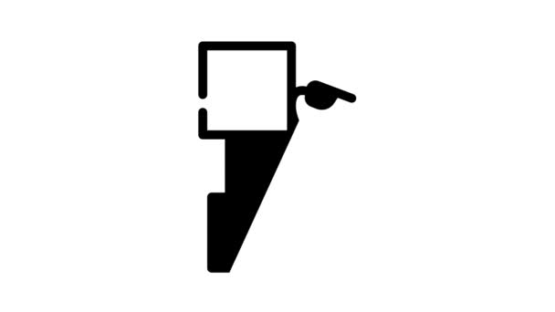 Animação ícone de linha de posto de gasolina self-service — Vídeo de Stock