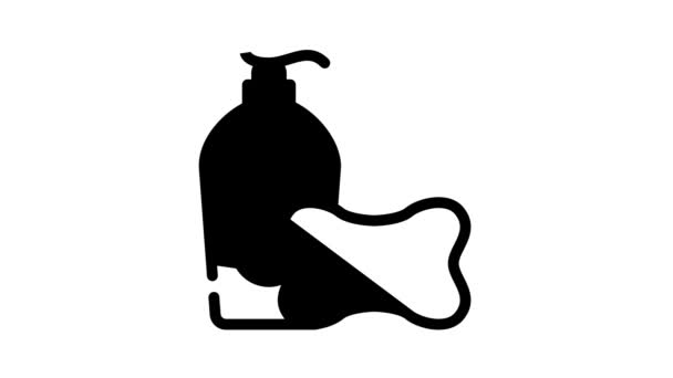 Jabón olor línea icono animación — Vídeo de stock
