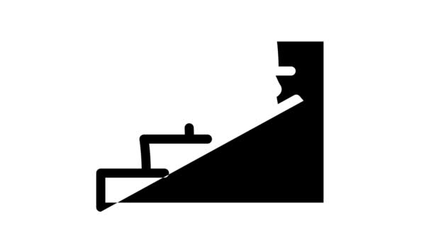 Línea de escalera dañada icono de animación — Vídeo de stock