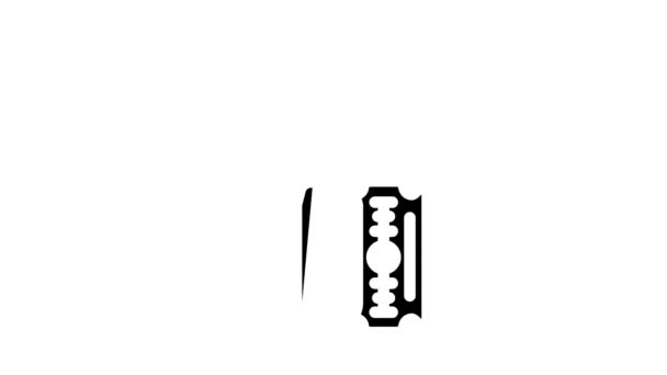 Lâmina calo removedor glifo ícone animação — Vídeo de Stock