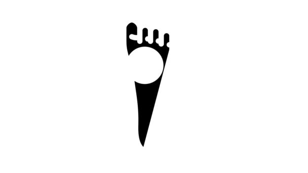 Мозоль на ноге анимация иконки знака — стоковое видео