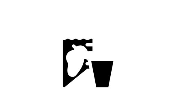 Sap mango glyph pictogram animatie — Stockvideo