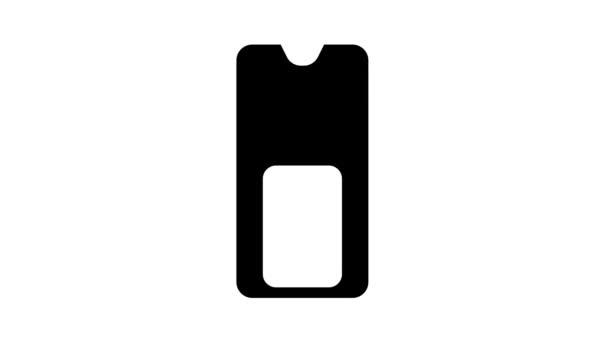Zahlung per Telefon Glyphensymbol Animation — Stockvideo