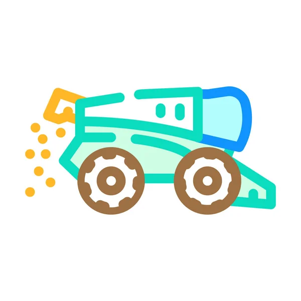 Combine harvester color icon vector illustration — 스톡 벡터