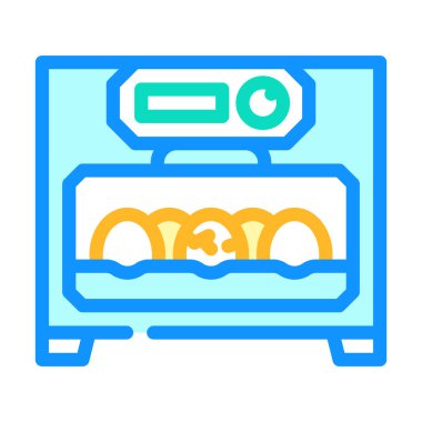 İnkübatör kuş çiftliği ekipmanı renk vektör illüstrasyonuName