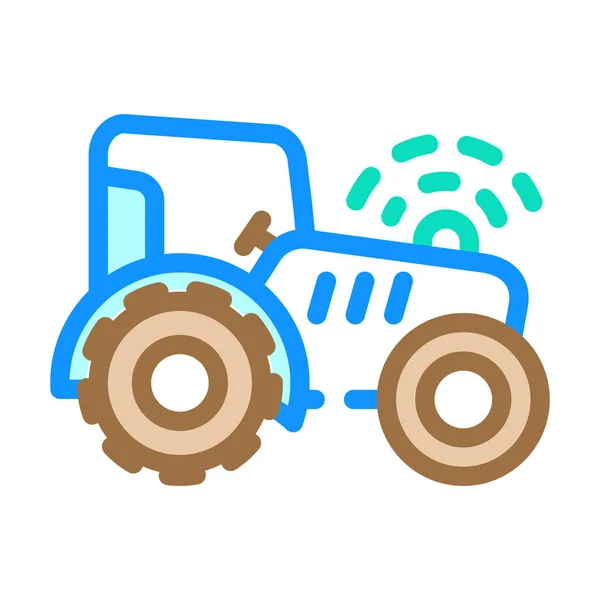 Tractor with gps color icon vector illustration — стоковый вектор