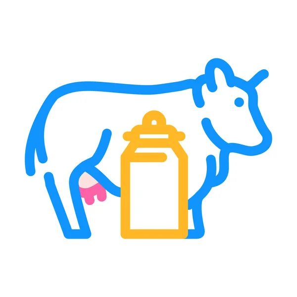 Ko och mjölk färg ikon vektor illustration — Stock vektor