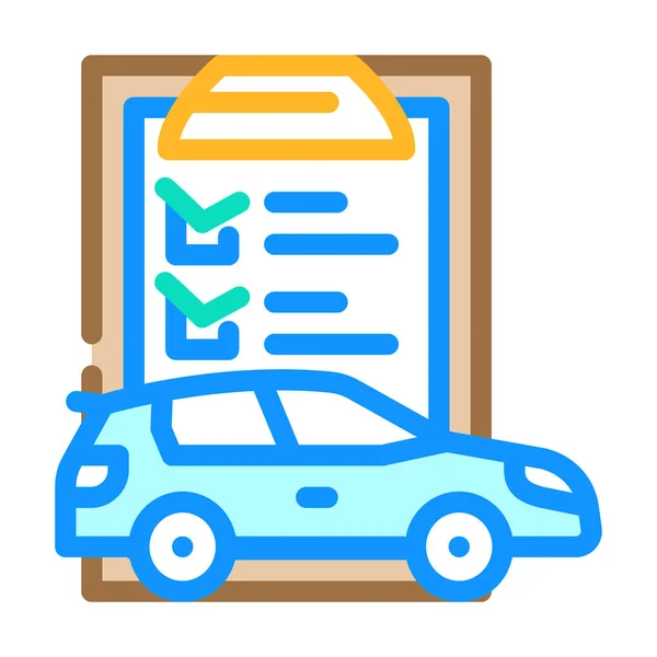 Check list car service color icon vector illustration — Vetor de Stock