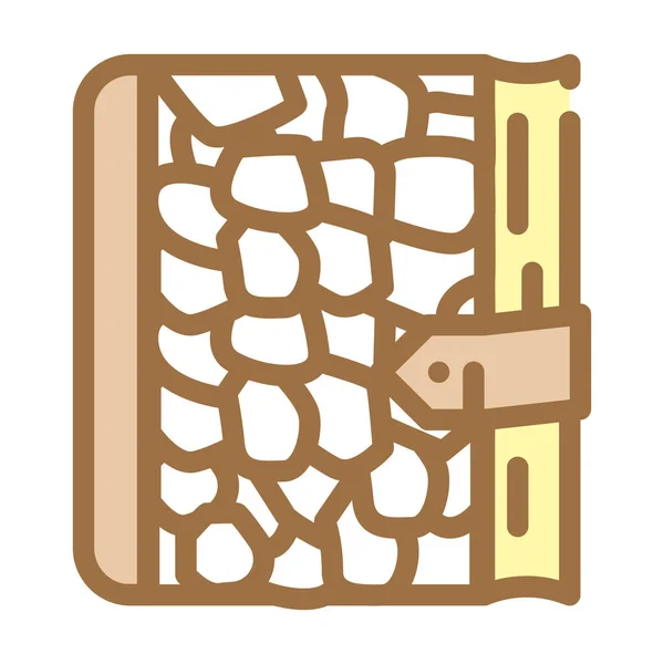 Crocodile skin diary color icon vector illustration — Stockvektor