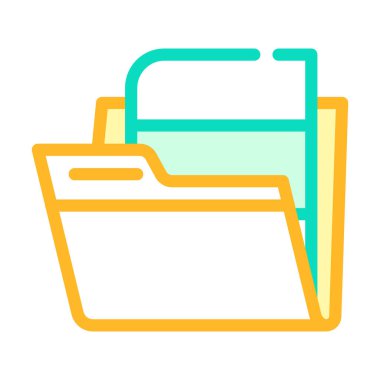 Dijital dosya rengi vektör illüstrasyonuna sahip dizin