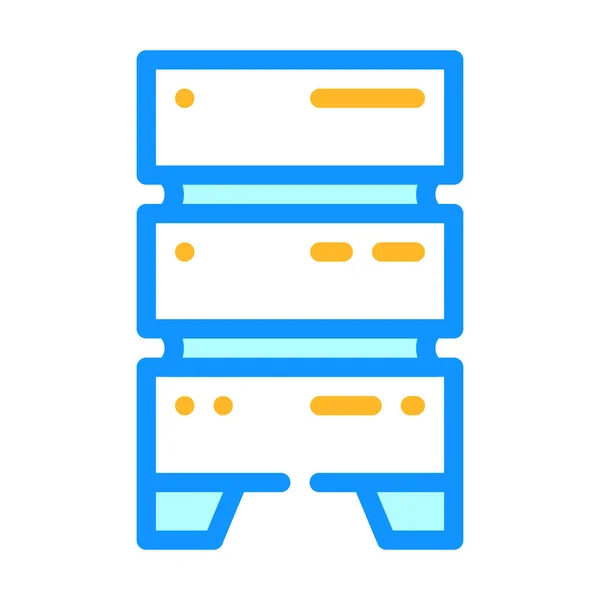 Datacenter server voor opslag bestand kleur pictogram vector illustratie — Stockvector