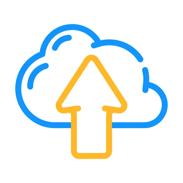 Upload file in cloud storage color icon vector illustration — 图库矢量图片