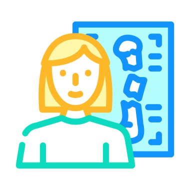 Radyolog doktor renk ikonu vektör çizimi