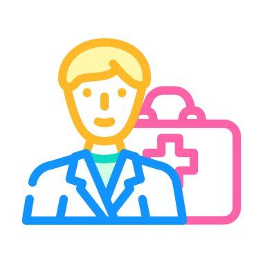 ev doktoru renk ikonu vektör illüstrasyonu