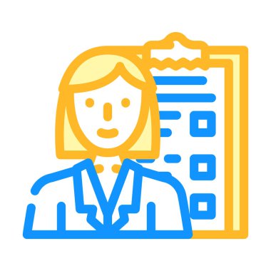 terapist doktor renk ikonu vektör çizimi