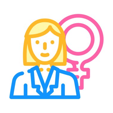 jinekolog doktor renk ikonu vektör çizimi