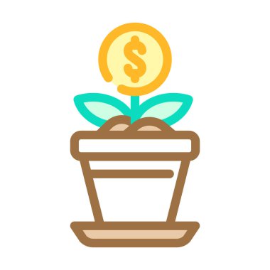 masraf büyüyen renk ikonu vektör çizimi