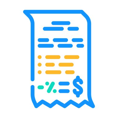 Satın alma renk ikonu vektör illüstrasyonunda indirim