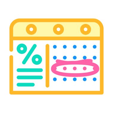 İndirim haftası olan takvim renk ikonu vektör resimlemesi