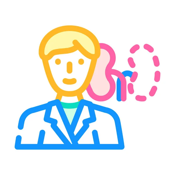 Organ transplant doctor color icon vector illustration — Stockvektor