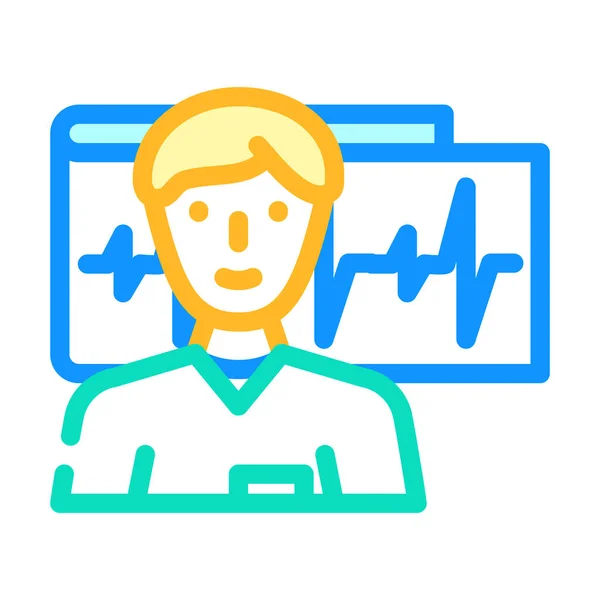 Cardiologist doctor color icon vector illustration — Wektor stockowy