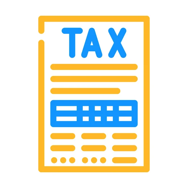 Tax financial report color icon vector illustration — Vetor de Stock