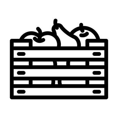 kutu satırı simgesi vektör illüstrasyonunda meyveler