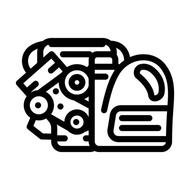 motor yağı çizgisi ikon vektör çizimi