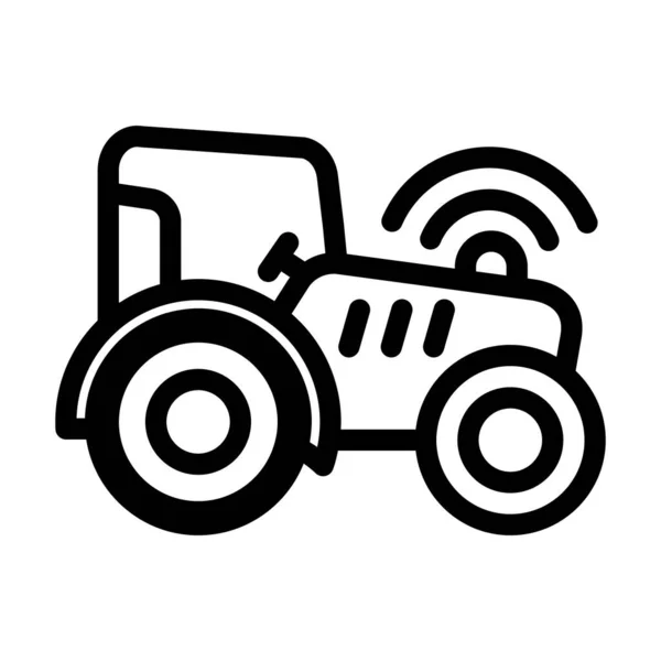 Tractor with gps line icon vector illustration — стоковый вектор